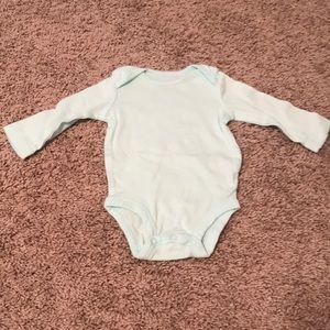 Carter’s 6M Blue White striped long sleeve onesie